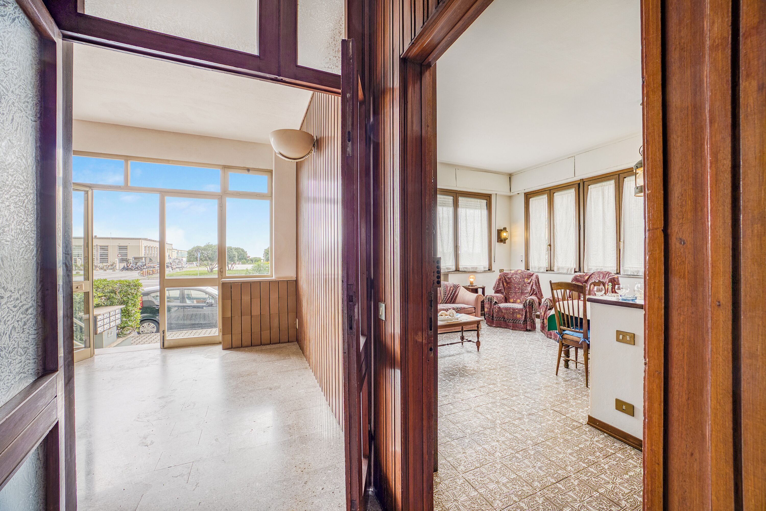 Family Apartment, Multiple Bedrooms (Annamaria's House Beachfront) | Living area | 21-inch flat-screen TV with cable channels