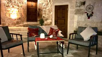 40-inch flat-screen TV with satellite channels, TV, heated floors