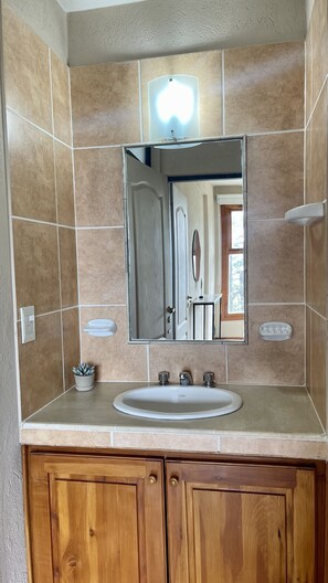 Family Apartment, 1 Bedroom, Lake View, Lakeside | Bathroom | Combined shower/bathtub, rainfall showerhead, hair dryer