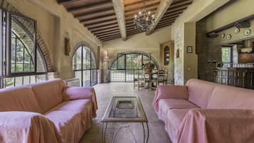Villa | Living area | Fireplace, table tennis