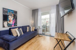 1 bedroom, desk, iron/ironing board, bed sheets