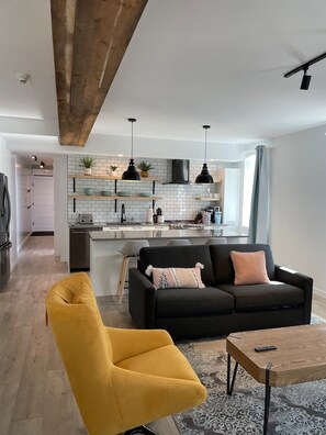 TV, fireplace - Condo  ascenceur 871-204 (Bromont)