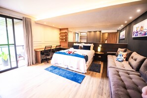 Design-Apartment | 1 Schlafzimmer, Minibar, Schreibtisch, laptopgeeigneter Arbeitsplatz