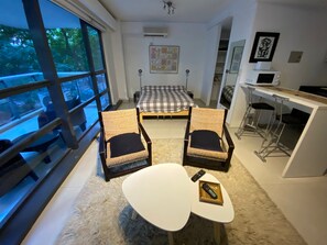 Appartement Confort, 1 grand lit, vue parc, en angle | 1 chambre, literie de qualité supérieure, couette en duvet d'oie
