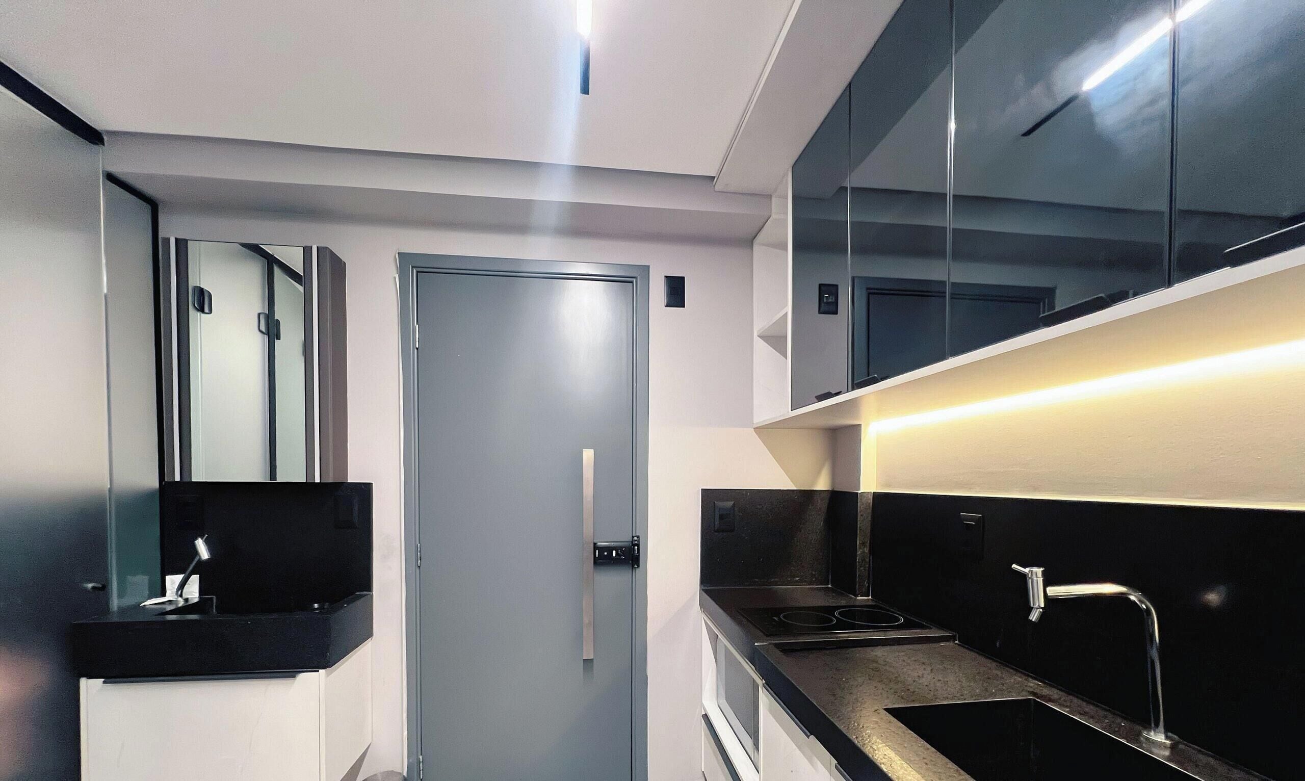 Apartamento premier | Cozinha privada | Frigobar, micro-ondas