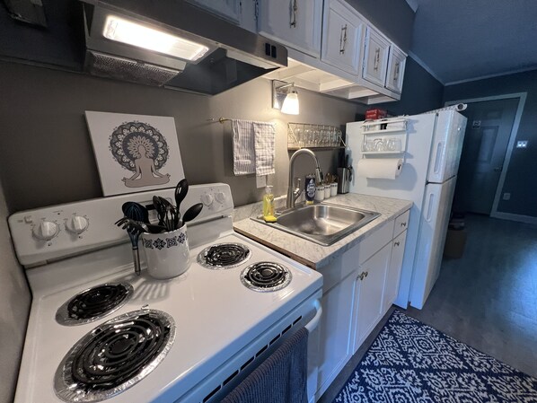 Fridge, microwave, oven, stovetop - Cozy Court Street #3 Steps from Everything! (Fayetteville)