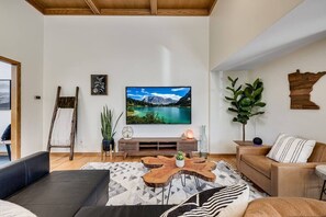 TV, fireplace, books, offices - Magical Lake Home 9 mins to MOA and MSP Airport (Mendota Heights)