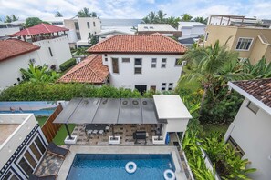 Outdoor pool - Steps from beach with private pool, rooftop terrace & swim up bar beach club! (Playa Hermosa)