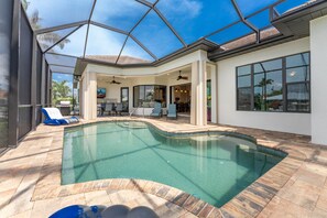 Outdoor pool, a heated pool - Stunning Waterfront-canal home minutes from Charlotte Harbor, Saltwater Pool! (Punta Gorda)