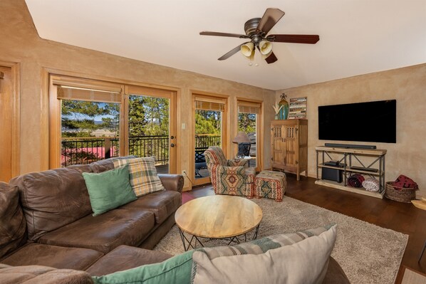 Smart TV, table football - Three Story Cabin w/Hot Tub, Large Decks & Grill, Garage, Near Hike/Bike Trails (Angel Fire)