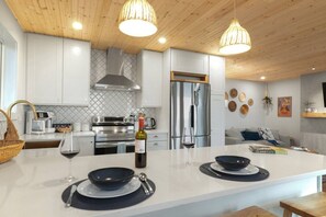 Fridge, microwave, oven, stovetop - Sea,Sunrises,Sauna | Oceanfront Stylish Retreat (Campbell River)