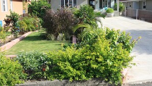 A residential house with a well-maintained garden, a driveway, and a visible number '122' on the house. - Soleil Hartland 122 (St. Ann's Bay)