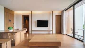 Family Suite | Living area | 45-inch Smart TV with digital channels, Netflix, streaming services