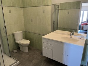 Dusche, Haartrockner, Handtücher