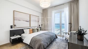 Apartamento panorâmico | 1 quarto, cortinas blackout, ferros/tábuas de passar roupa