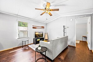 Living area - Moon River: Riverfront w/Grill + Fire Pit | Close to GSMNP! (Walland)