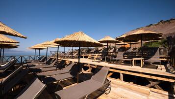 Private beach, black sand