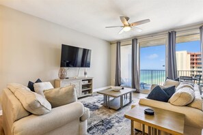 Condo, 3 Bedrooms | Living area - Shores of Panama 2028 - Luxurious Gulf-Front 3 Bedroom/3 Bath 3 Condo by RedAwning (Panama City Beach)