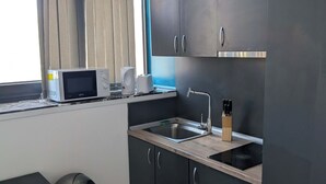 Fridge, microwave, stovetop, electric kettle - Convenient Budget Studio in Central Sunderland (Sunderland)