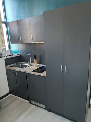 Fridge, microwave, stovetop, electric kettle - Convenient Budget Studio in Central Sunderland (Sunderland)