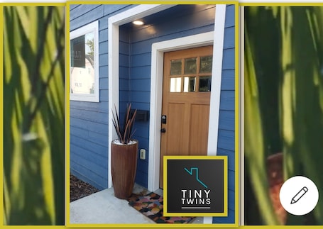 Exterior detail. Downtown Stay at the Blue Tiny Twin