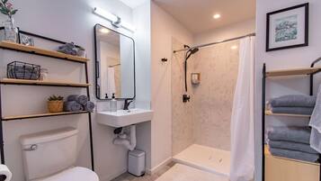 Hair dryer, towels