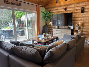 Smart TV, fireplace, video games, table football