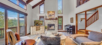 Sugar Mountain Views Cozy Chalet Fireplace Deck Near Banner Elk
