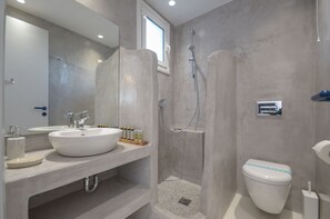 Studio, 1 Double Bed, Private Bathroom | Bathroom | Shower, hair dryer, towels, soap - Nostos Studios (Naxos)