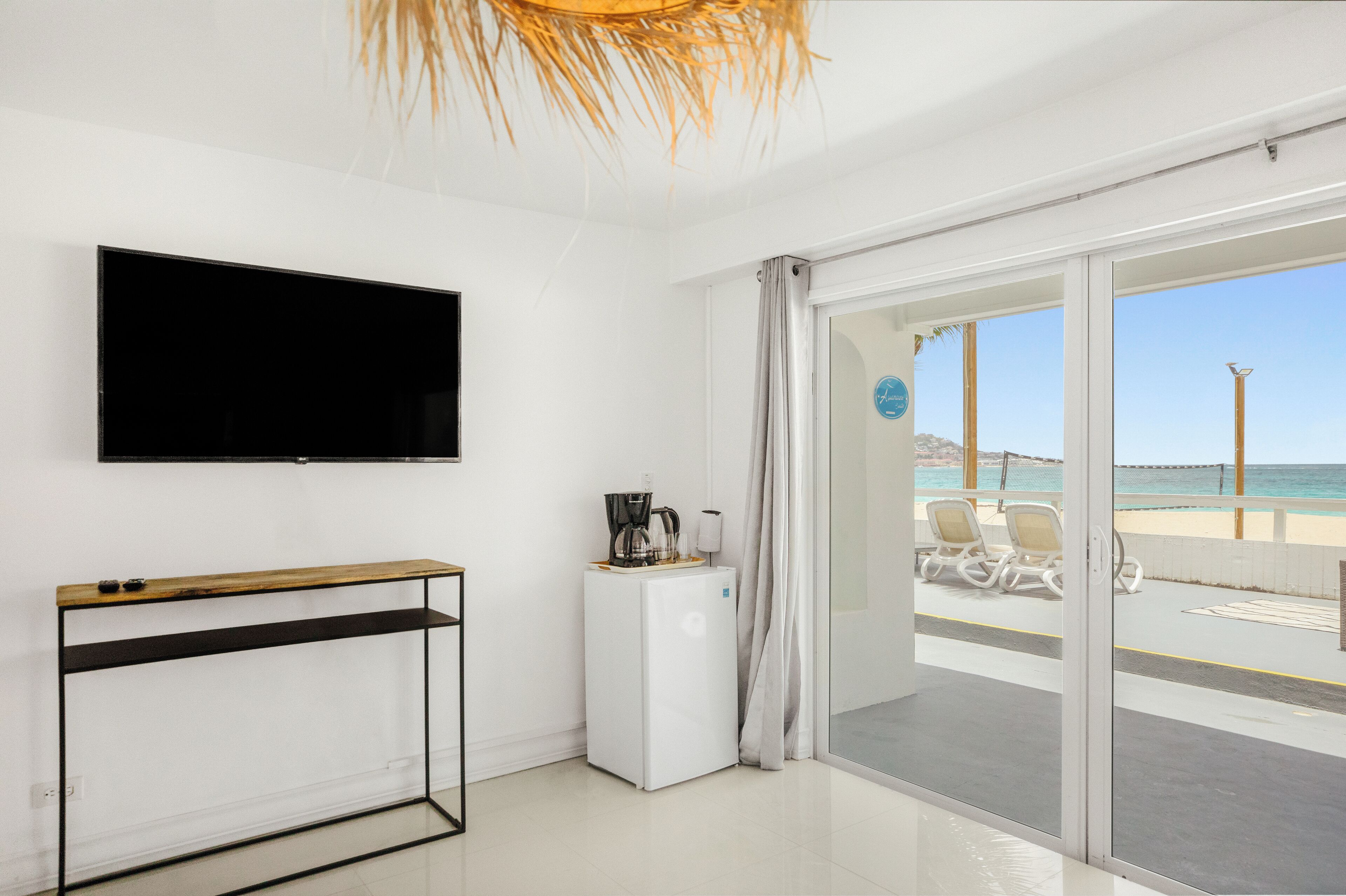 superior studio | living area | flat-screen tv