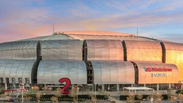 A stadium with a large '2' sign, indicating it is the second building in a series.