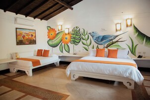 尊荣四人房 | 免费 WiFi、床单