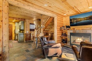 Televisión, chimenea