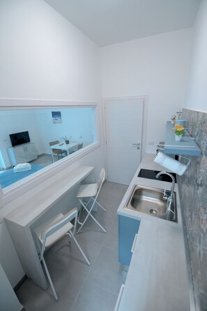 Condo, Non Smoking, Sea View | Private kitchen | Full-sized fridge, oven, stovetop, cookware/dishes/utensils - Rocciola Home (Salerno)