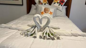 2 bedrooms, bed sheets
