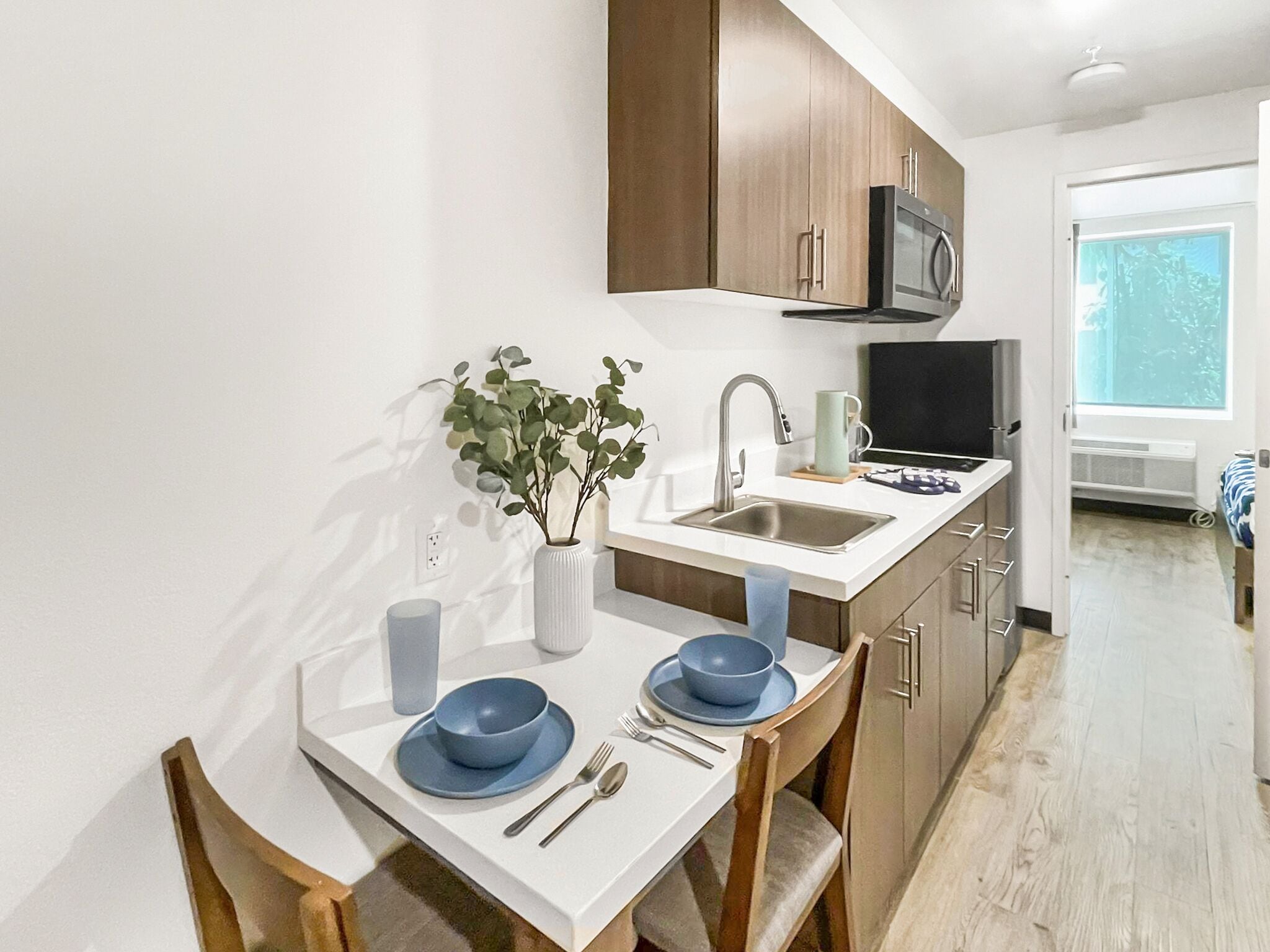 Executive-íbúð | Einkaeldhús | Ísskápur í fullri stærð, örbylgjuofn, eldavélarhellur