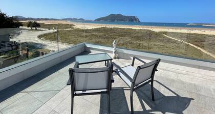 Panoramic view of the sea, located directly on the beach