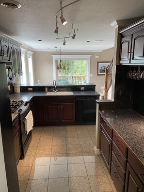 Fridge, microwave, oven, stovetop - Large Townhouse overlooking Bellaire 2 blocks away (Bellaire)