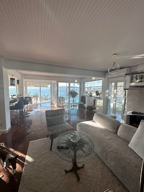 Apartment | Living area | Fireplace - Luxurious 2-bed Seaside Apartment in Saronida (Saronikos)