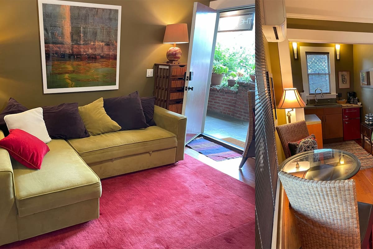 Studio Ville, 1 chambre, vue sur le jardin, côté jardin | Lit avec matelas en mousse à mémoire, décor unique, ameublement unique
