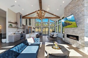 TV, fireplace, video games
