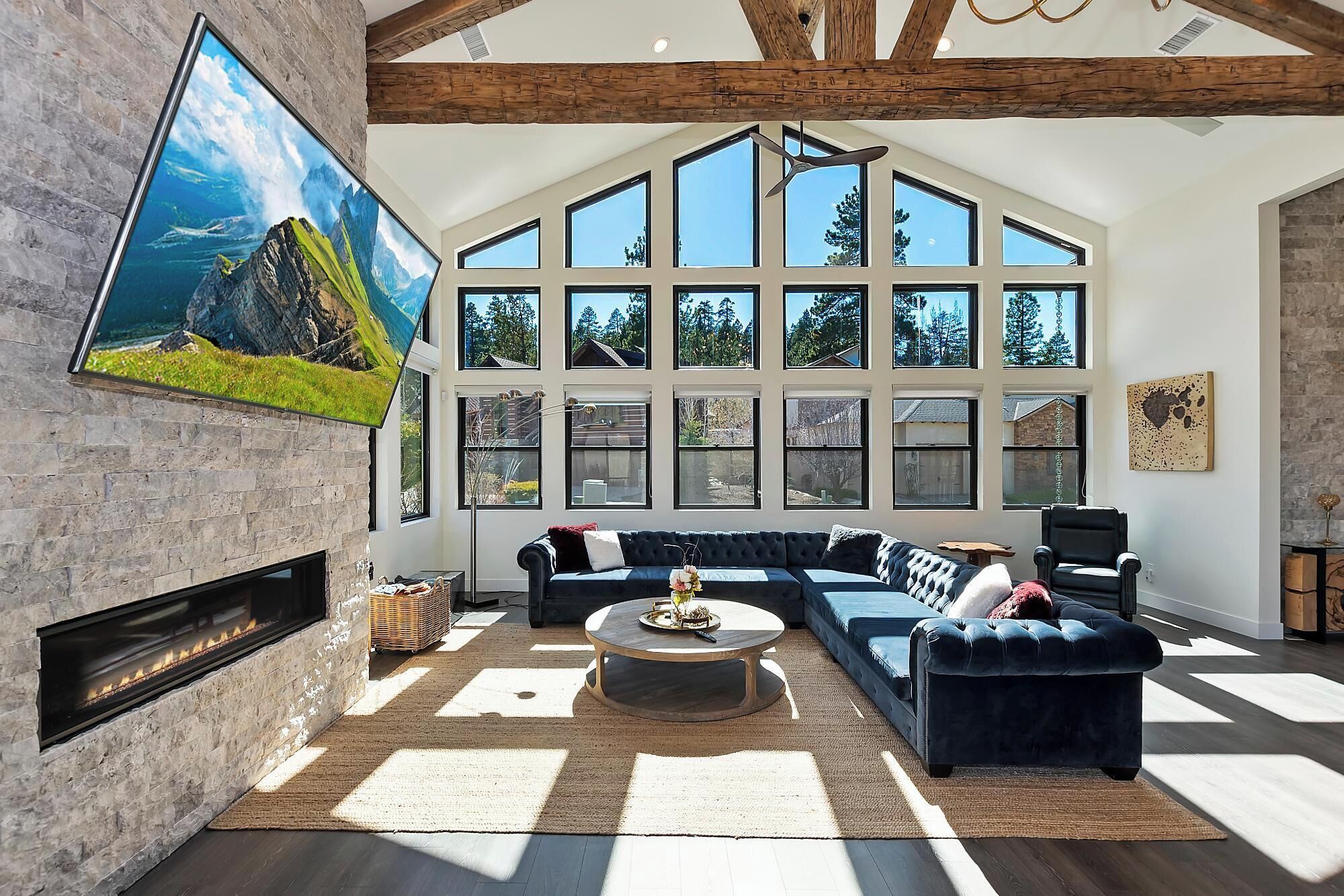 TV, fireplace, video games