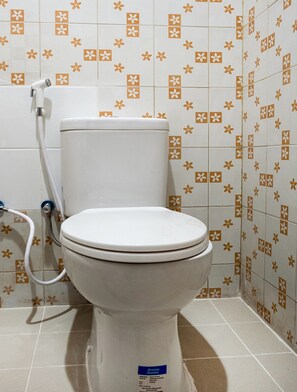 Shower, towels, toilet paper
