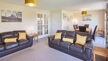 TV, DVD player, books, offices