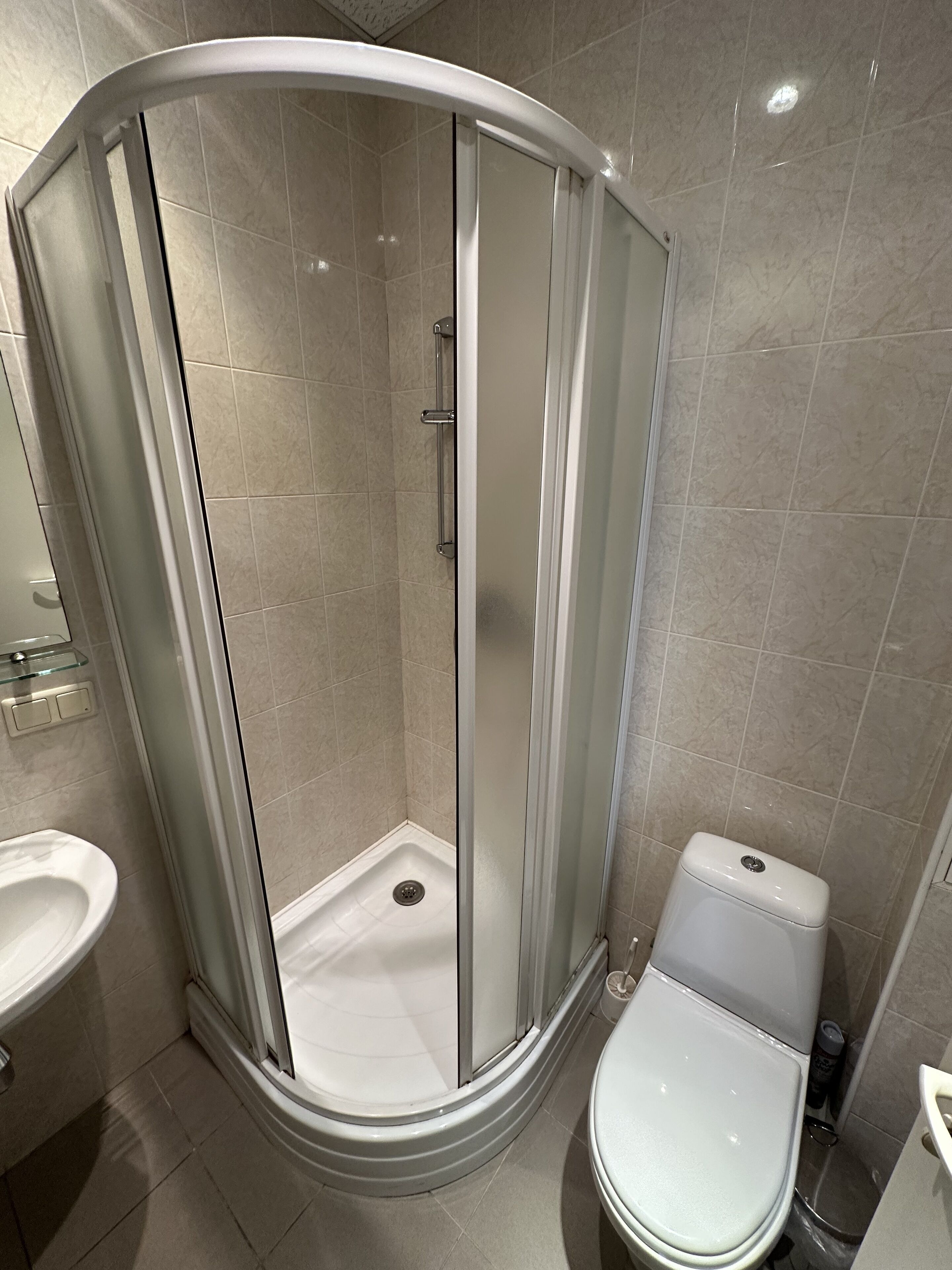 Bathroom | Hair dryer, towels, soap, toilet paper