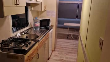 Club Mobile Home | Private kitchen | Mini-fridge, microwave, stovetop, dishwasher