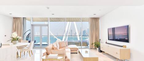 Luxury Apartment, 2 Bedrooms, Balcony, Sea View | 2 bedrooms, Egyptian cotton sheets, premium bedding, in-room safe