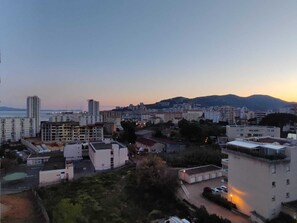 Stunning city views from a hilltop location.