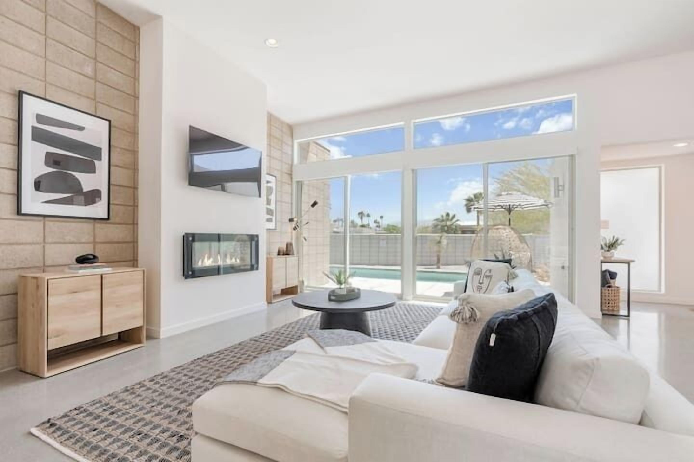 TV, fireplace, video games, offices