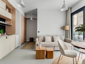 Studio, Terrasse, Stadtblick | Wohnbereich